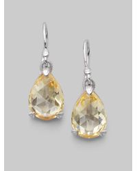 Judith Ripka | Metallic La Petite Canary Crystal & Sterling Silver Pear Drop Earrings | Lyst