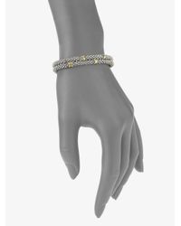 Lagos | Metallic 18k Gold Accented Sterling Silver Double Row Bangle Bracelet | Lyst
