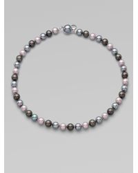 Majorica | Multicolor 8mm Round Grey Nuage Tahitian Pearl Strand Necklace | Lyst