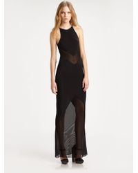 T By Alexander Wang | Black Semi-sheer Tank Dress | Lyst