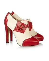 Charlotte Olympia Red Poirot Leather Boots