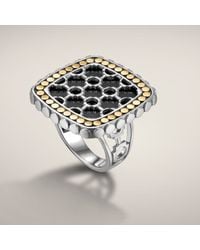 John Hardy | Black Small Square Ring | Lyst