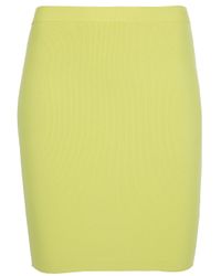 T By Alexander Wang | Yellow Cotton Knit Skirt | Lyst