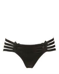 Bordelle | Black Silk Satin Spandex Thong | Lyst