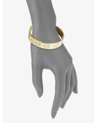 Alexander McQueen | Metallic Enamel Skull Small Cuff Bracelet | Lyst