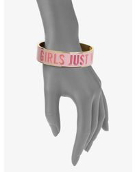 kate spade new york | Pink Girls Just Want To Have Fun Bangle Bracelet | Lyst