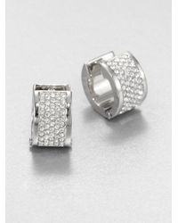 Michael Kors | Metallic Pavé Goldtone Huggie Earrings/0.5 | Lyst
