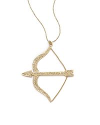 Sydney Evan | Metallic Diamond Large Bow Arrow Pendant Necklace | Lyst