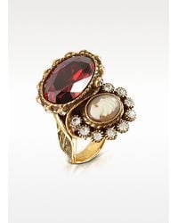 Alcozer & J - White Cameo Brass Ring - Lyst
