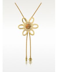 Alviero Martini 1A Classe | Metallic 1a Prima Classe Geo Crystal Flower Sliding Pendant With Lace | Lyst