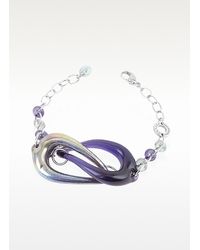 Antica Murrina - Blue Interlocking Murano Glass and Sterling Silver Bracelet - Lyst