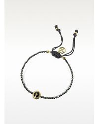 Emporio Armani - Metallic Hematite and Sterling Silver Logo Bracelet - Lyst
