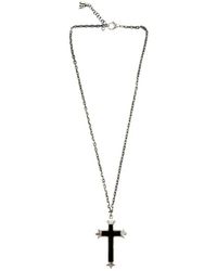 John Richmond | Metallic Enamel Cross Necklace for Men | Lyst