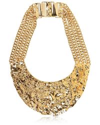 MICHAEL Michael Kors | Metallic Gold Plated Rock Necklace | Lyst