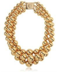 MICHAEL Michael Kors | Metallic Modern Classic Gold Plated Bead Necklace | Lyst