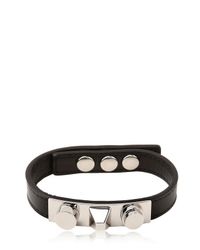 Saint Laurent | Black Saint Laurent Clous Stud Thin Bracelet for Men | Lyst