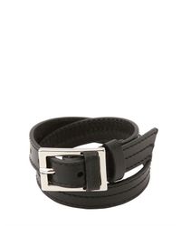 Dior Homme | Black Double Wrap Leather Bracelet for Men | Lyst