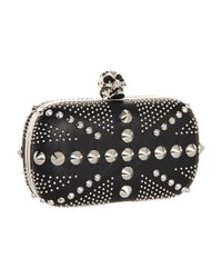 Alexander McQueen | Black Britannia Skull-Embellished Leather Clutch | Lyst