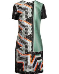 Peter Pilotto | Black Lara Ruffled Silkblend Satintwill Dress | Lyst