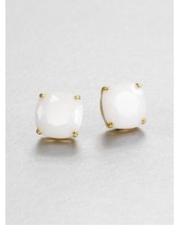 kate spade new york | White Faceted Square Stud Earrings | Lyst