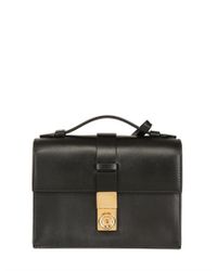 Giorgio Armani | Black Brushed Leather Shoulder Bag | Lyst
