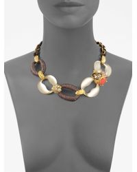 Alexis Bittar | Multicolor Ivory Coast Rose Quartz Coral Clustered Gem Link Necklace | Lyst