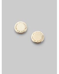 Marc By Marc Jacobs | Metallic Logo Disc Stud Earrings/goldtone | Lyst