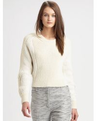 3.1 Phillip Lim | White Cropped Woolblend Sweater | Lyst