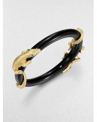 ABS By Allen Schwartz | Metallic Golden Island Alligator Bangle Bracelet | Lyst