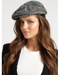 Burberry | Gray Lydia Tweed Peak Cap | Lyst