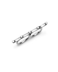 Elizabeth and James | Metallic Sterling Silver Scalloped Double Finger Ring | Lyst