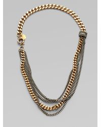 Giles & Brother | Metallic Multirow Twotone Chain Link Necklace | Lyst