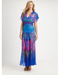 Gottex | Blue Silk Beach Dress | Lyst