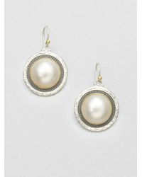 Gurhan | Metallic White Mabe Pearl Sterling Silver Drop Earrings | Lyst