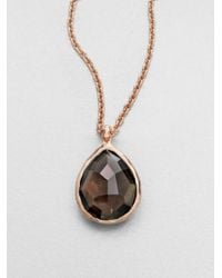 Ippolita | Pink Rose Rock Candy Smoky Quartz Medium Teardrop Pendant Necklace | Lyst