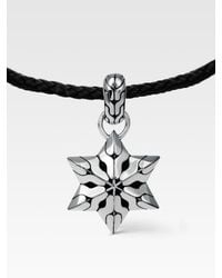 John Hardy | Black Silver Star Pendant Necklace for Men | Lyst