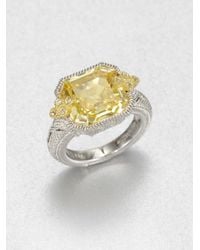 Judith Ripka | Yellow Crystal Sterling Silver Ring | Lyst