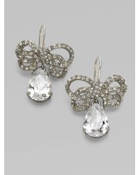 Juicy Couture | Metallic Pav233 Bow Drop Earrings | Lyst