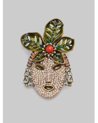 Oscar de la Renta | Multicolor Pav233 Face Brooch | Lyst