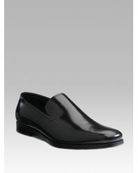 Prada | Black Slip-on Loafers for Men | Lyst