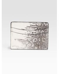 Saks Fifth Avenue | Brown Lizard Credit Card Case for Men | Lyst