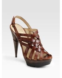 Stuart Weitzman | Brown Spray Crisscross Sandals | Lyst