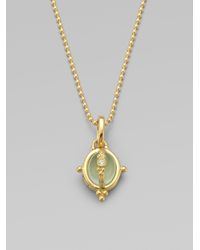 Temple St. Clair | Metallic Classic Color Aquamarine, Diamond & 18K Yellow Gold Mini Locket | Lyst