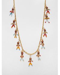 Tory Burch | Brown Beaded Doll Necklace | Lyst