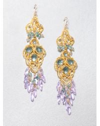 Alexis Bittar | White Gemstone Lace Chandelier Earrings | Lyst