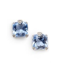 Judith Ripka | Diamond Blue Quartz Stud Earrings | Lyst
