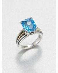 Lagos | Metallic Blue Topaz Sterling Silver and 18k Yellow Gold Ring | Lyst