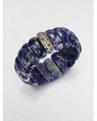 M.c.l Matthew Campbell Laurenza | Blue Multicolored Sapphire & Lapis Beaded Stretchbracelet | Lyst