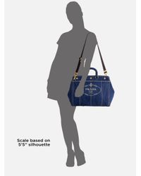 Prada | Blue Logo Denim Top Handle Bag | Lyst