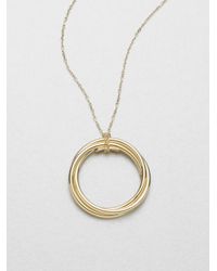 Roberto Coin | Metallic Classica 18k Gold Circle Pendant Necklace | Lyst